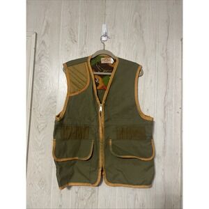 VTG 70s / 80s‎ SafTBak Canvas Vest - Pheasant Hunting - Brown / Green - LARGE M